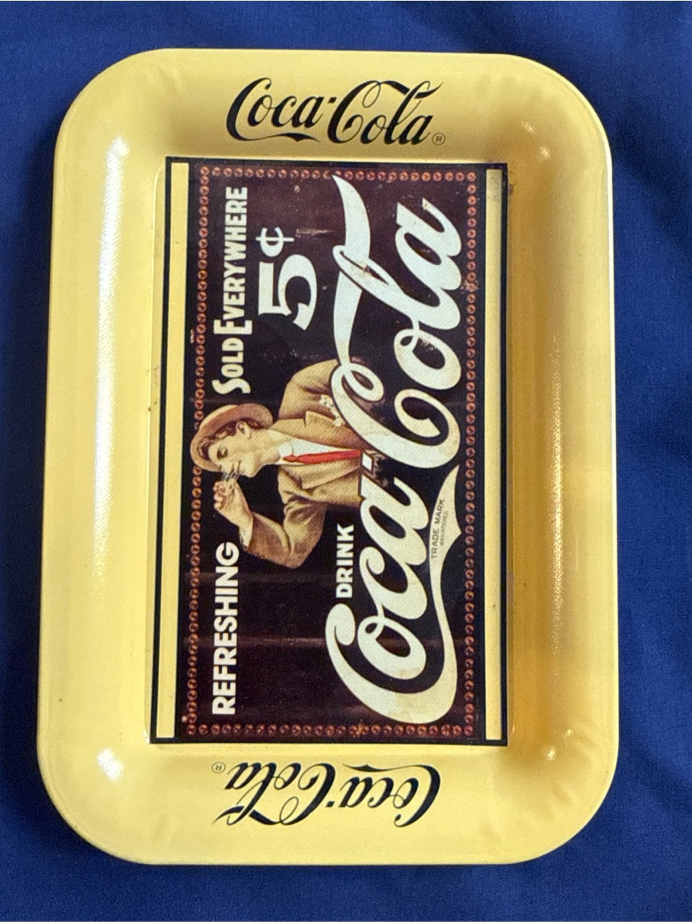 Vintage Coca Cola Coke Brand 4.5 in X 6.5 in Metal Trays Circa 1989